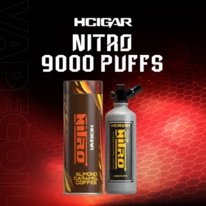 hcigar nitro 9000 puffs almond caramel coffee