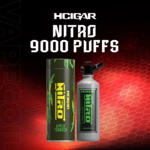 hcigar nitro 9000 puffs apple tobacco