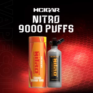 hcigar nitro 9000 puffs cassic orange soda