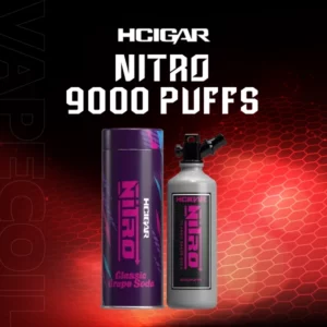 hcigar nitro 9000 puffs classic grape soda