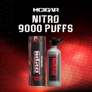 hcigar nitro 9000 puffs strawberry tobacco
