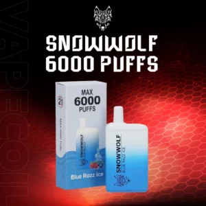 snowwolf 6000 puffs-blue razz ice